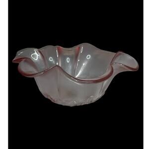 Vintage Mikasa Rosella Pink Rose Blush Floral Hostess Glass Bowl Made in Germany